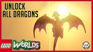 Lego Worlds - How to unlock all the Dragons (full chain quest guide)