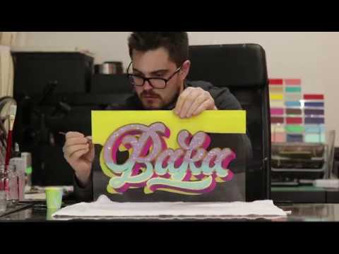 "Baka" Gold Leaf Reverse Glass Painting