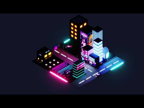 Blender Animation - Isometric Cyberpunk City