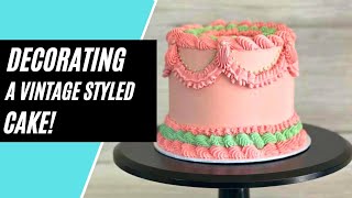 VINTAGE Styled CAKE Decorating | How To | Piping Tutorial | Lambeth Cake