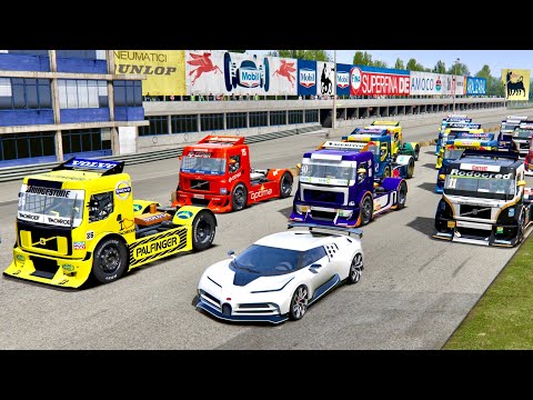 Bugatti Centodieci  vs Volvo Formula Truck - Old Monza