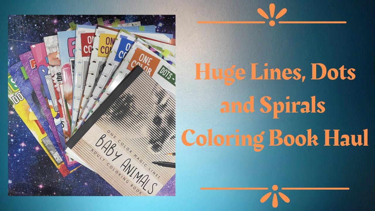 Huge Lines Dots and Spirals Coloring Book Haul