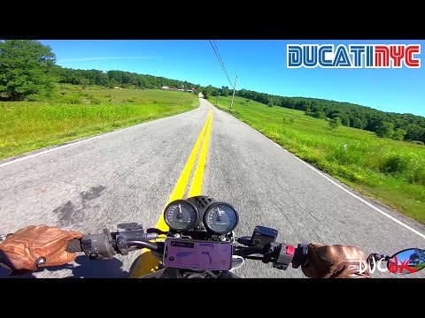 croissant disaster on Catskill TT - best motorcycle road in New York State - Ducati NYC Vlog  v1295