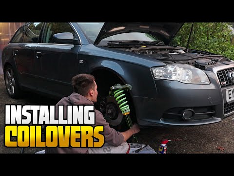 Here's Why You SHOULD Install Coilovers Yourself! | Audi A4 B7 Coilover Install