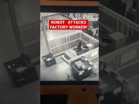 Robot Attacks Factory Worker! #shorts