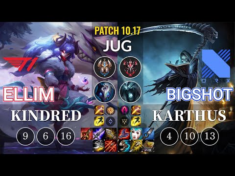 T1 Ellim Kindred vs DRX BigShot Karthus Jungle - KR Patch 10.17