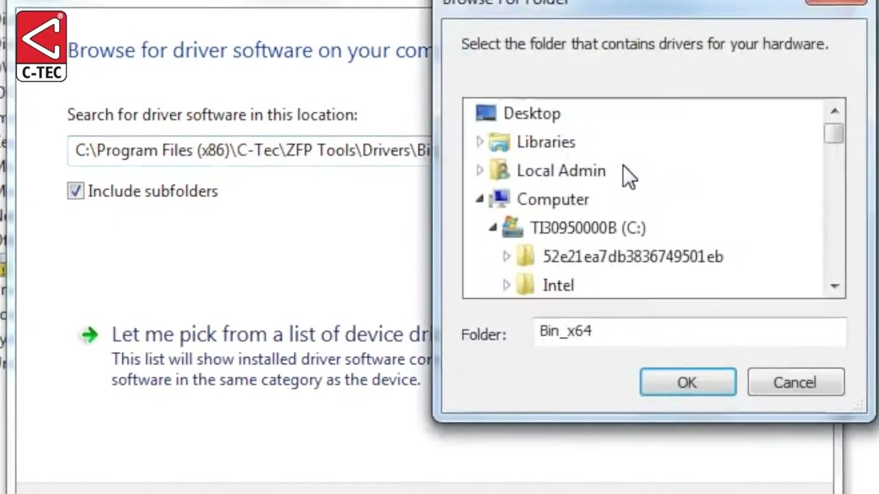 How to Update the Drivers on a PC so it Will Run C TEC's ZFP Programming Tools