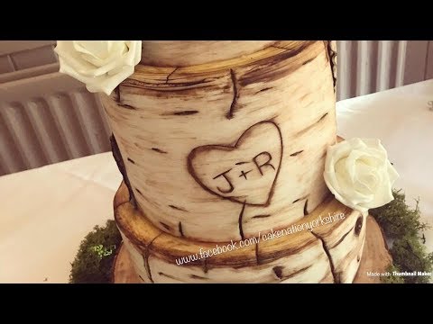 How To Create a Birch Wood Effect On A Cake