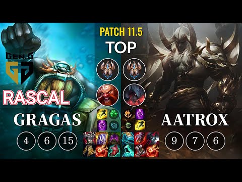 GEN Rascal Gragas vs Aatrox Top - KR Patch 11.5