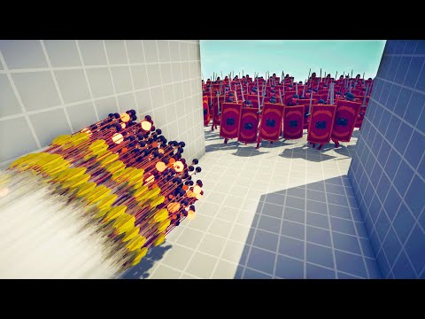 100x ROMANS vs GODS IN THE CORRIDOR - Totally Accurate Battle Simulator TABS