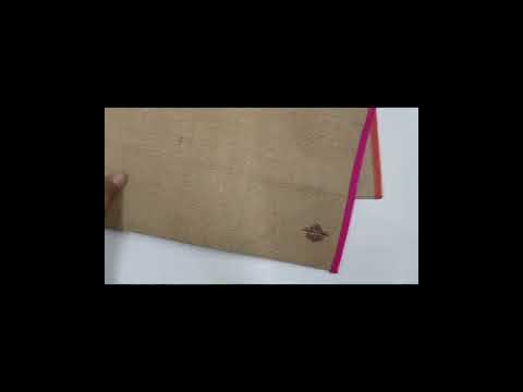 Brown jute folder valcrove with zip & one compartment, paper...