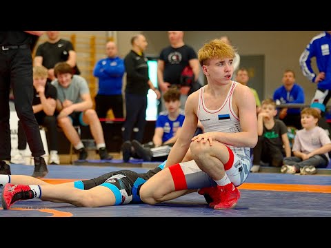 U17 N. Muradov (EST) vs T. Hansen (EST). Greco-Roman 60kg youth wrestling final Estonia.