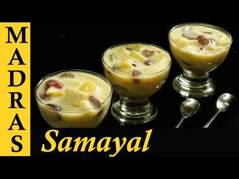 Fruit Custard Recipe in Tamil | Mixed Fruit Custard Recipe | Mixed Fruit Salad with Custard