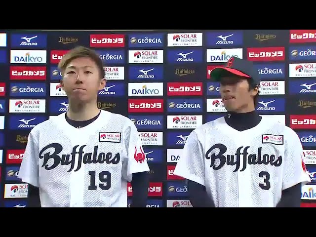 バファローズ金子千尋投手・安達選手ヒーローインタビュー2014/5/16 Bs-H