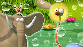 Gazoon  Bubble Trouble Ostrich vs Elephant  Funny 