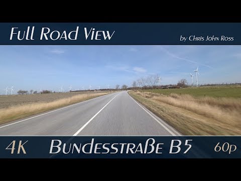 Schleswig-Holstein, Germany: Bundesstraße B5, Heide West - Stelle-Wittenwurth - 4K (UHD/2160p/60p)