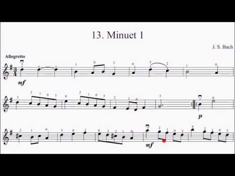 Suzuki Violin Book 1 No.13 Bach Minuet 1 Sheet Music