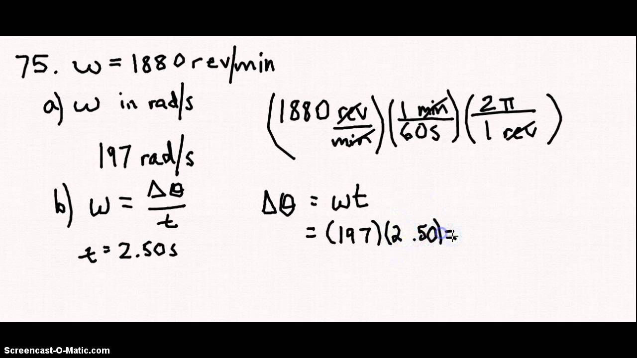 8.1 Describing Rotational Motion Homework Solutions