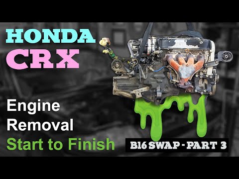 Honda CRX B16 Swap - Part 3 - Engine removal start to finish - Make it So