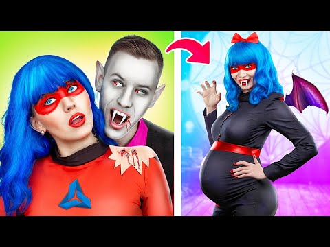 Pregnant Super Girl in a Rich Vampire Family! Superheroes Become Vampires