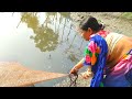 Cast Net Fishing Beautiful Woman Catching Fish With A Cast Net Village Extra Part 53