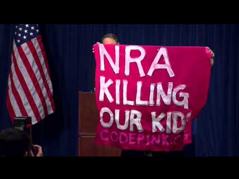 Code Pink Protester Disrupts NRA News Conference
