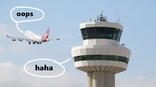 Pilot Accidentally Gives Passenger Announcement to Air Traffic Control | Funny ATC