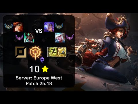 Miss Fortune ADC + Karma vs Yunara + Janna - EUW Challenger - Patch 25.18