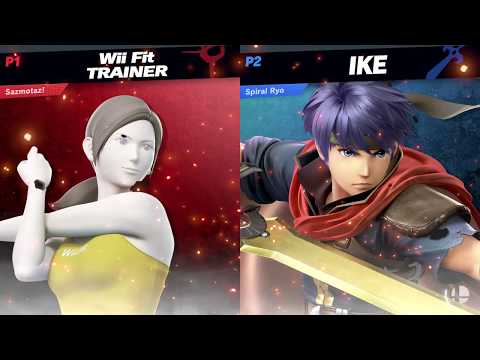 Sazmotaz (Wii Fit Trainer) vs Spiral | Ryo (Ike) - UBS15 Singles