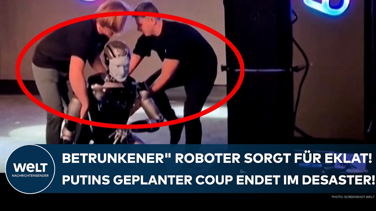 ROBOTER-PANNE IN MOSKAU: Humanoides Modell stürzt bei Präsentation spektakulär ab!