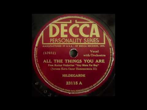 Hildegarde - All the Things You Are (1940)