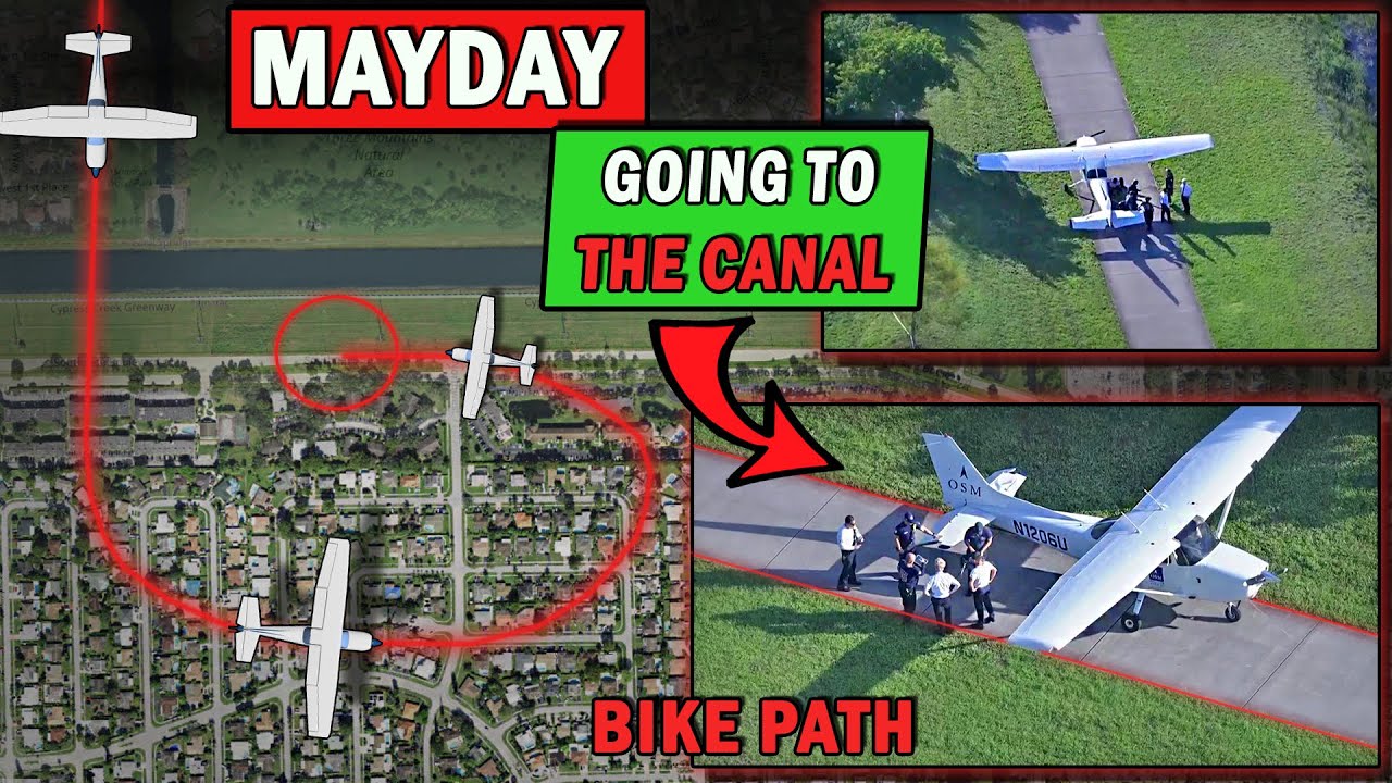 Emergency Landing on Bike Path near Fort Lauderdale | Great SKILLS!
