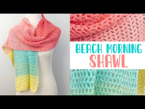 This ONE ROW Repeat Shawl is Just One Yarn Cake! (Beach Morning CROCHET SHAWL)