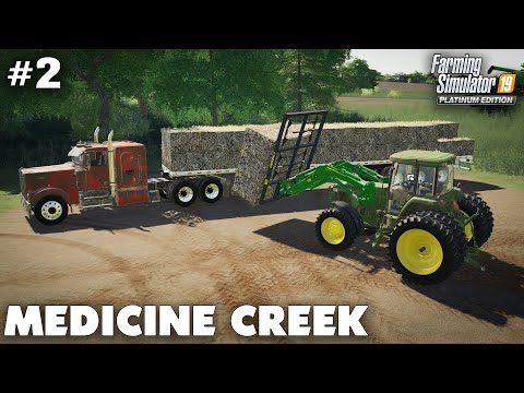 Medicine Creek #2 Harvesting, Planting & Loading Bales, Farming Simulator 19 Timelapse
