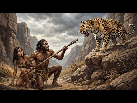 Early Prehistoric Humans VS Prehistoric Leopard – The Survival of Humanity | Life Million Years Ago