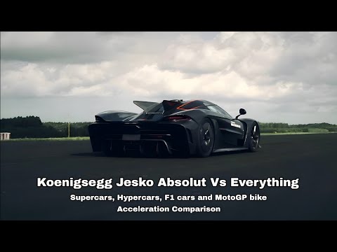 Koenigsegg Jesko Absolut Vs The World Acceleration Comparison Supercars Hypercars F1 cars and MotoGP