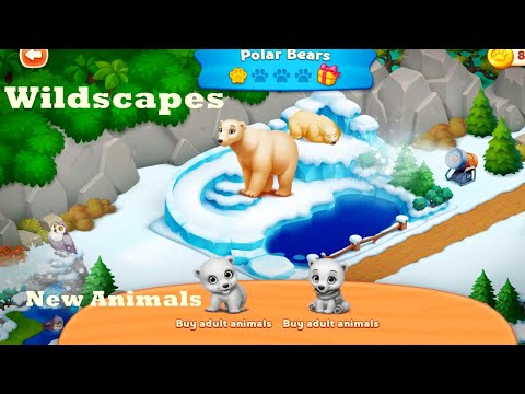 Wildscapes Decoration Levels HD | New animals: polar bears, walruses, arctic foxes, raccoons, moose