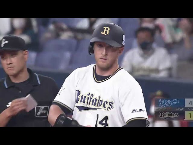 【9回裏】バファローズ・マッカーシー 最終回に1点を返すタイムリーヒット!! 2022年5月27日 オリックス・バファローズ 対 中日ドラゴンズ