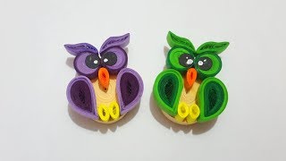 How to quill OWLs Easy Quilling Tutorial Quilling Easy Birds Episode 1: