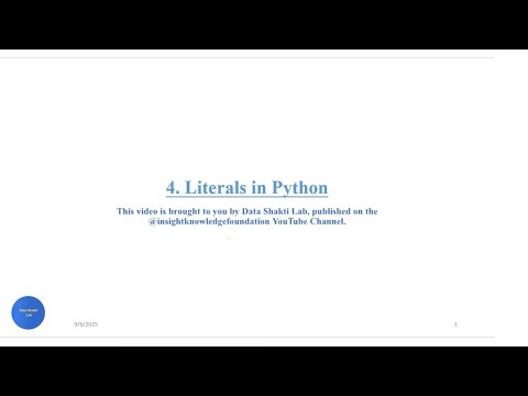 4 Literals In Python Programming Language Literals Pythonprogramming