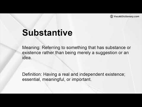 Substantive Meaning