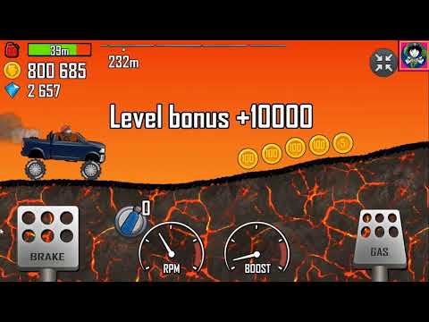 Hill Climb Racing - VOLCANO Level 1, 2 and Unlock Super Diesel 4X4 Vehicle