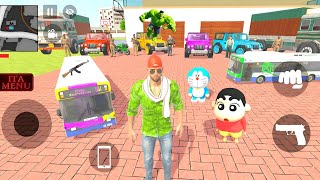 Download lagu Franklin & Shinchan Purchase Mini Bus 💥🎉 With Doraemon And Hulk - Indian Theft Auto Simulator Game  mp3