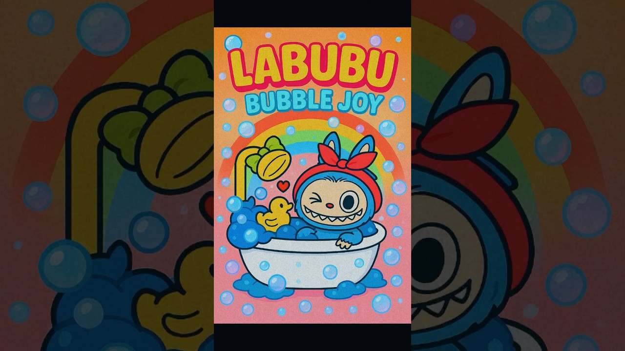 🛁✨ #art #artshorts Labubu's Bubble Joy Explosion!Rainbow, Giggles & DuckDrama