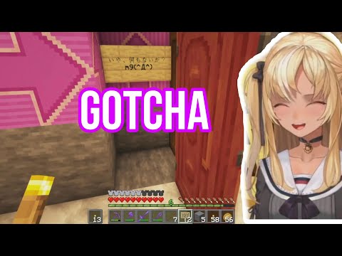 Shiranui Flare Wheezing At Her Own Masterpiece Trap Door | Minecraft [Hololive/Eng Sub]