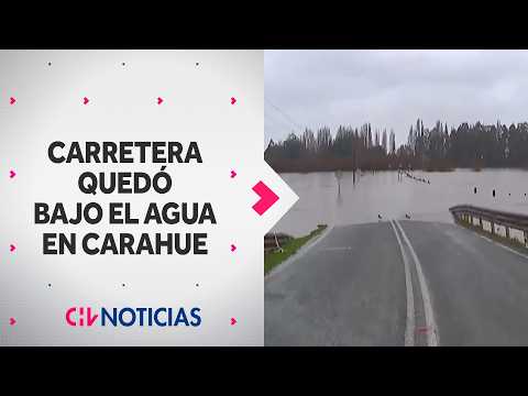 Impactantes imágenes: Carretera quedó bajo el agua en Carahue tras desborde del Río Imperial