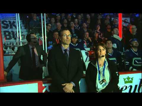 Olympic Pregame Ceremony Canucks and Blackhawks 01/29/14 [HD]