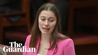 Australia’s youngest senator, Charlotte Walker, gives first speech to parliament
