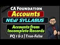 Download Ca Foundation Accounts From Incomplete Records Pq 1 2 Ca Foundation New Syllabus Mp3 Song