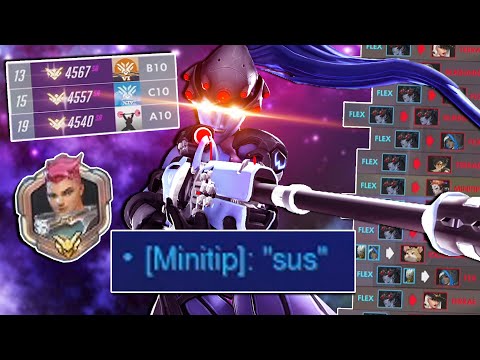 I faced the RANK 1 ZARYA Twitch Streamer as Widowmaker w/ Reactions - Overwatch